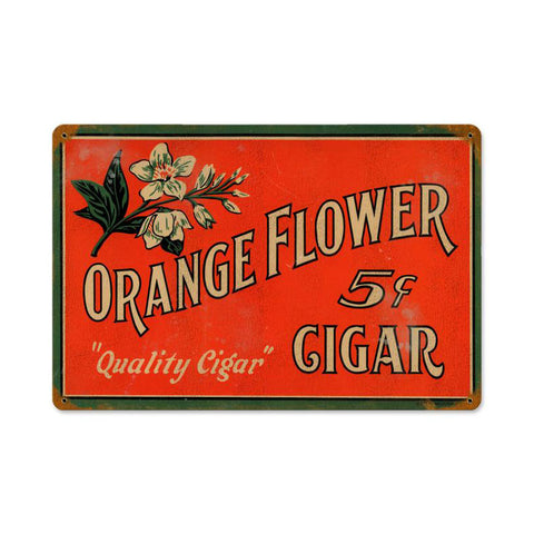 Orange Cigar Vintage Sign Metal Sign