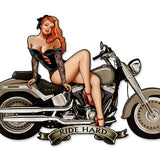 Motorcycle Girl Vintage Sign Metal Sign