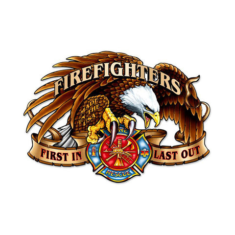 Firefighter Eagle Vintage Sign Metal Sign