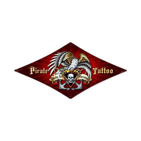 Pirate Tattoo Vintage Sign Metal Sign