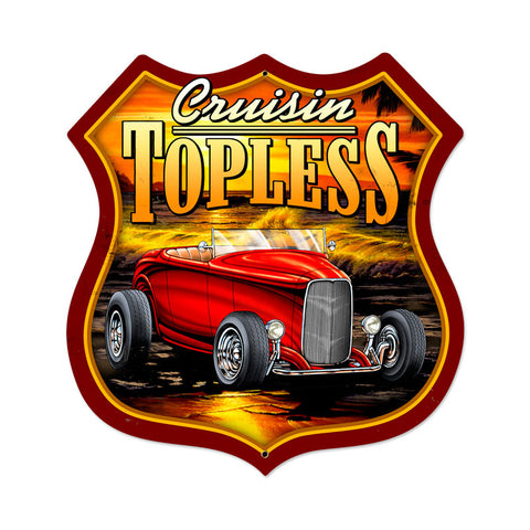 Cruisin Topless Vintage Sign Metal Sign