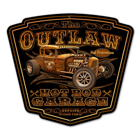 Outlaw Garage Vintage Sign Metal Sign