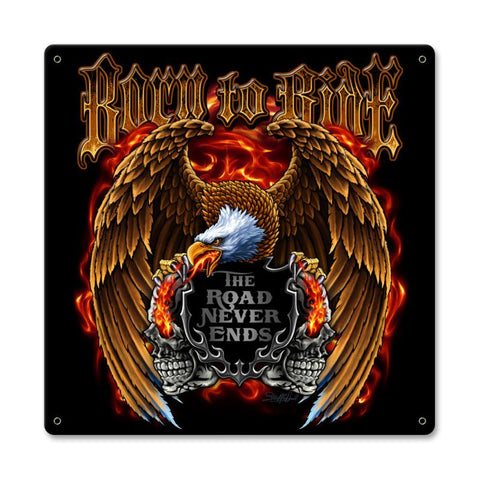 Born To Ride Vintage Sign Metal Sign