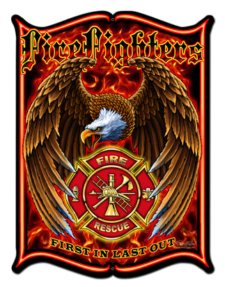 Firefighters Vintage Sign Metal Sign