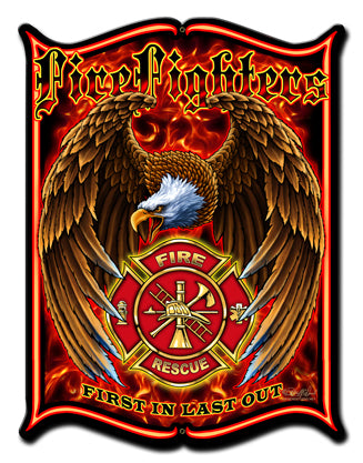 Firefighters Vintage Sign Metal Sign