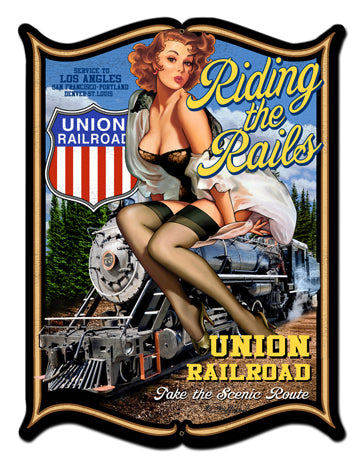 Riding The Rails Vintage Sign Metal Sign