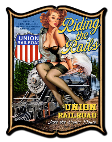 Riding The Rails Vintage Sign Metal Sign