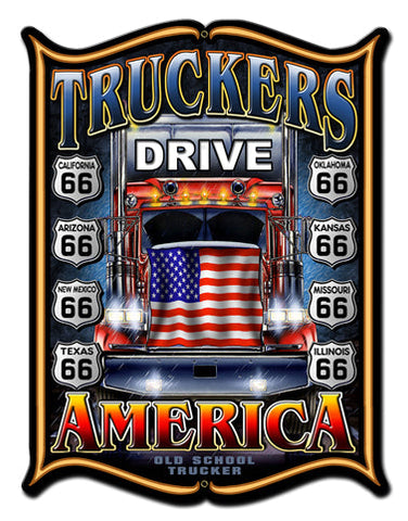 Truckers-Drive-America-Vintage-Sign-Metal-Sign