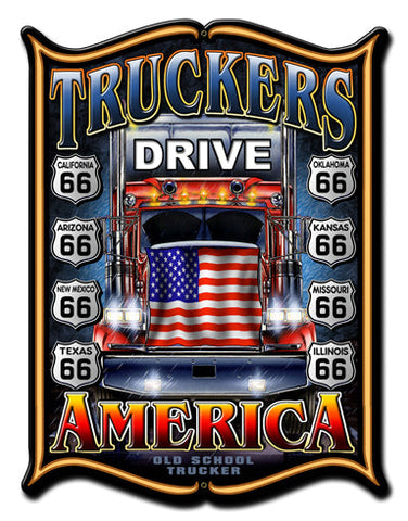 Truckers-Drive-America-Vintage-Sign-Metal-Sign