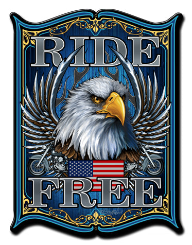 Ride Free Vintage Sign Metal Sign