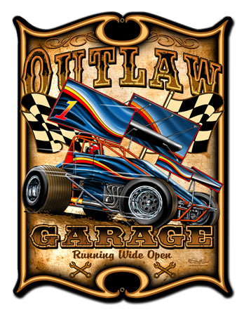 Outlaw Sprint Vintage Sign Metal Sign