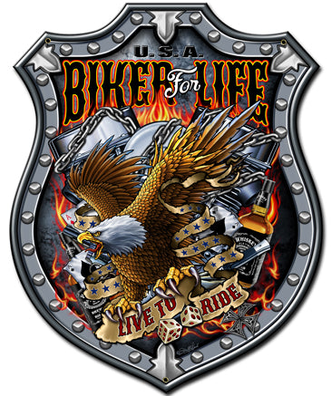 Bikers For Life Vintage Sign Metal Sign