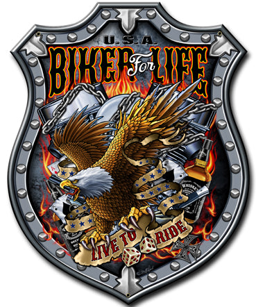 Bikers For Life Vintage Sign Metal Sign