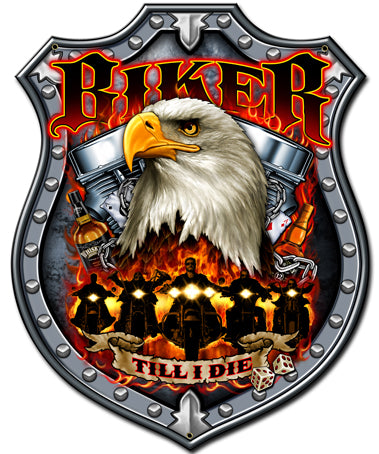 Biker Till I Die Vintage Sign Metal Sign