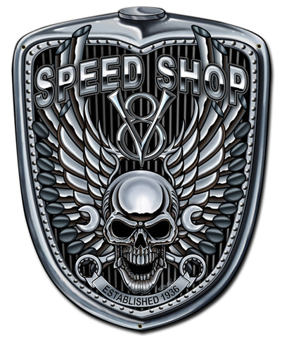 Grill Pipe Skull Vintage Sign Metal Sign