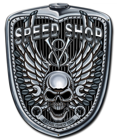 Grill Pipe Skull Vintage Sign Metal Sign