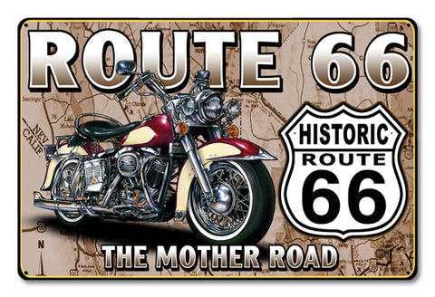 Route 66 The Mother Road Vintage Sign Metal Sign