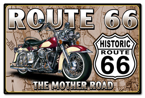 Route 66 The Mother Road Vintage Sign Metal Sign