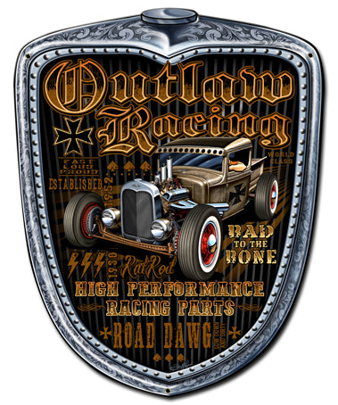 Outlaw Racing Grill Vintage Sign Metal Sign