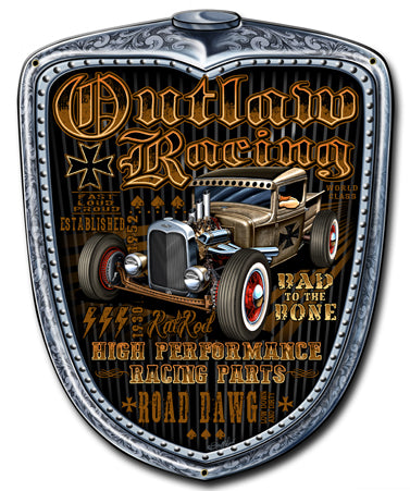 Outlaw Racing Grill Vintage Sign Metal Sign