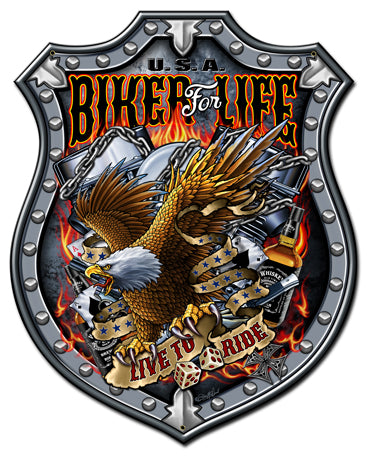 Bikers For Life Vintage Sign Metal Sign