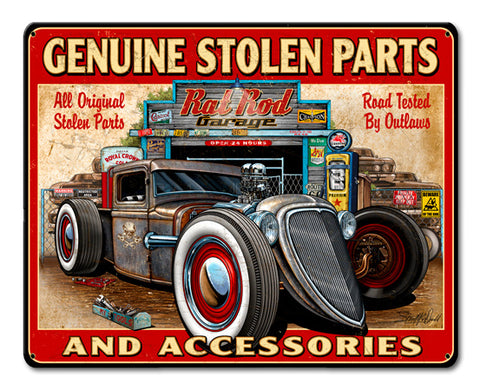 Genuine Stolen Parts Vintage Sign Metal Sign
