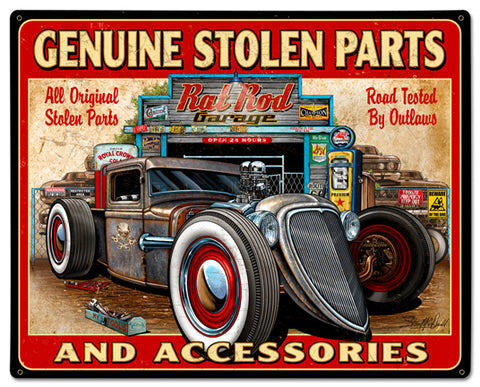 Genuine Stolen Parts Vintage Sign Metal Sign