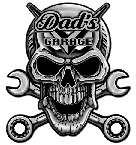 Skull-Chrome-Vintage-Sign-Metal-Sign