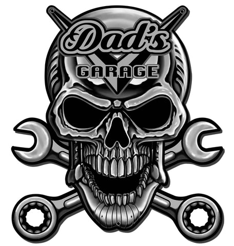 Skull Chrome Vintage Sign Metal Sign