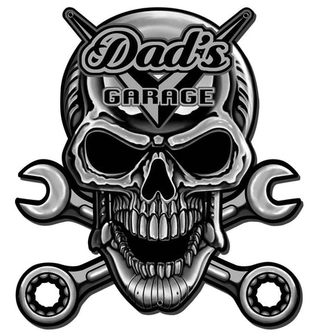 Skull-Chrome-Vintage-Sign-Metal-Sign