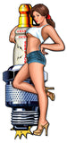 Spark Plug Girl Vintage Sign Metal Sign