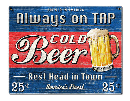 Beer Old Plywood Vintage Sign Metal Sign