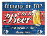 Beer Old Plywood Vintage Sign Metal Sign