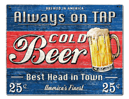 Beer Old Plywood Vintage Sign Metal Sign