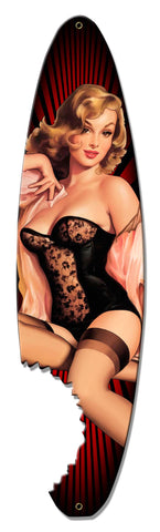 Pin Up Surfboard Vintage Sign Metal Sign