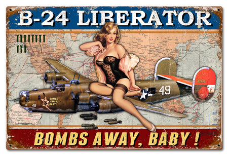 B-24 Liberator Vintage Sign Metal Sign