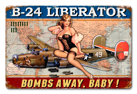 B-24 Liberator Vintage Sign Metal Sign