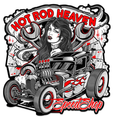 Hot Rod Heaven 2 Vintage Sign Metal Sign