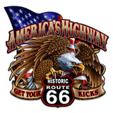 America's Highway Route 66 Vintage Sign Metal Sign