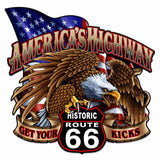 America's Highway Route 66 Vintage Sign Metal Sign