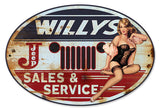 Willy's Sales and Service Vintage Sign Metal Sign