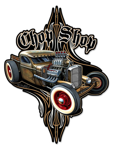 Rat Rod Chop Shop Vintage Sign Metal Sign