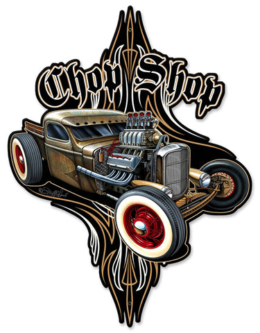 Rat Rod Chop Shop Vintage Sign Metal Sign