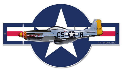 P-51 Mustang Vintage Sign Metal Sign