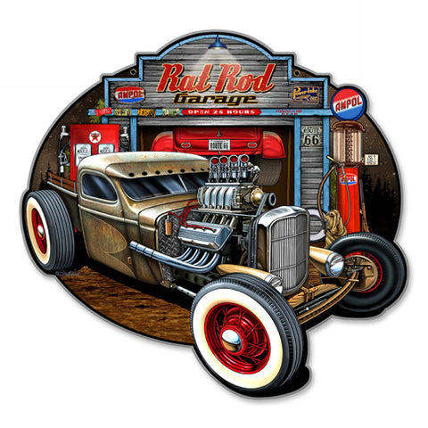 Rat Rod Garage Vintage Sign Metal Sign