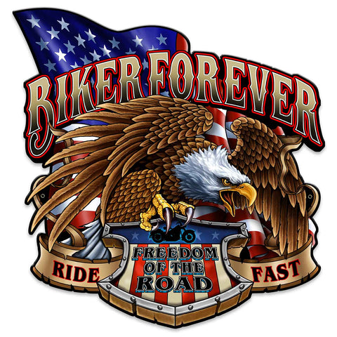 Biker Forever Eagle Vintage Sign Metal Sign