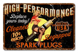 Girl Spark Plug Vintage Sign Metal Sign