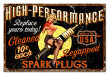 Girl Spark Plug Vintage Sign Metal Sign