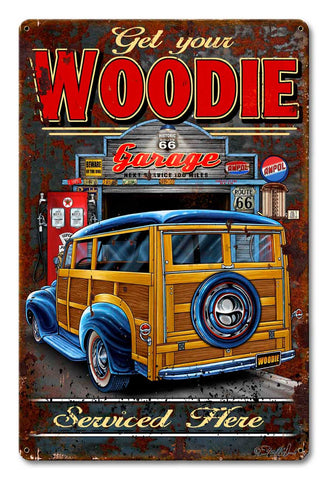 Woodie Vintage Sign Metal Sign