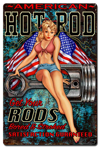 Hot Rod Girl 4 Vintage Sign Metal Sign